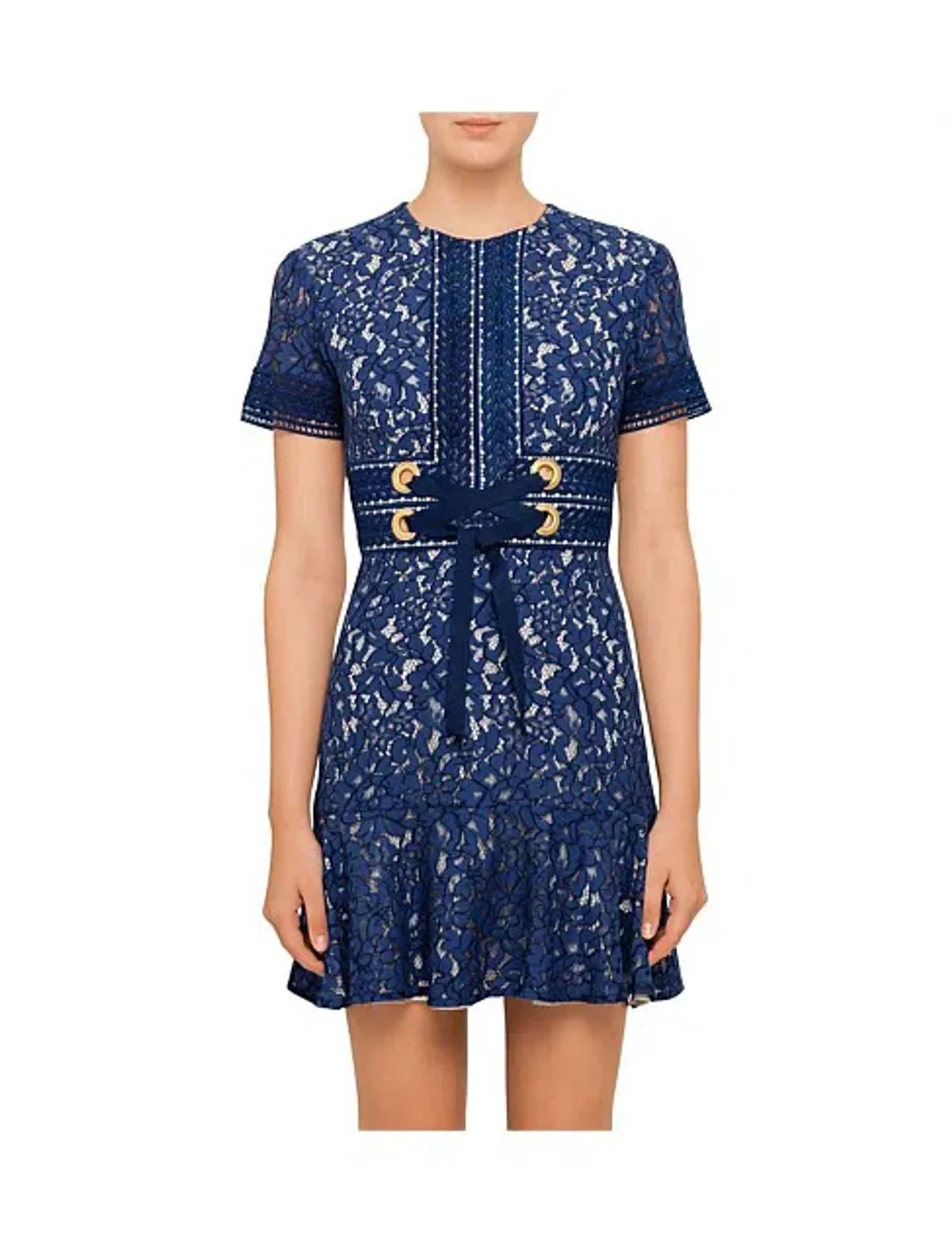 Lover Flora Flip Mini Dress Navy Print Size 8 - Image 1