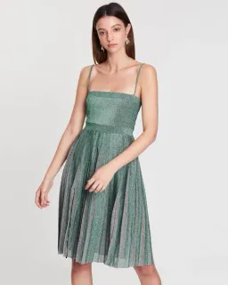 MISHA Janelle Midi Dress Green Metallic Glitter Size 6/XS for rent on The Volte - image 2