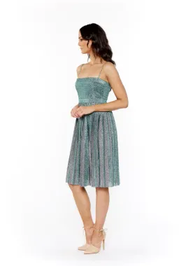 MISHA Janelle Midi Dress Green Metallic Glitter Size 6/XS for rent on The Volte - image 5