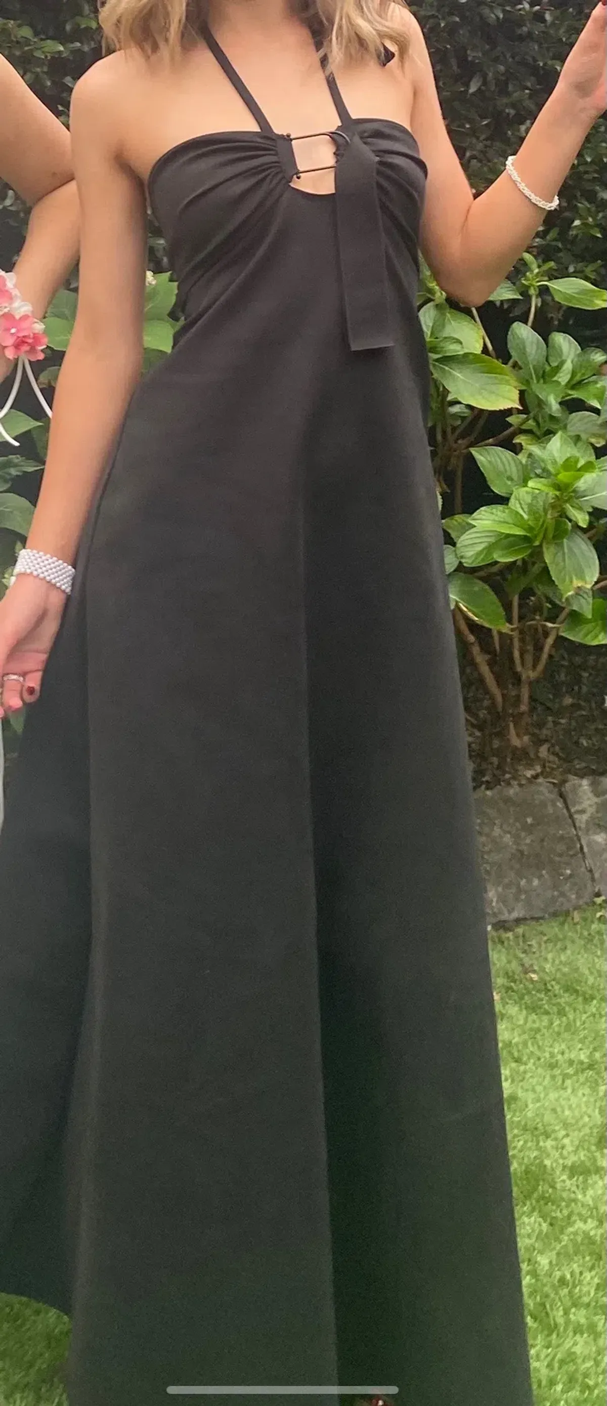 Christopher Esber Buckle Halter Neck Dress Black Size 6 for rent on The Volte - main image