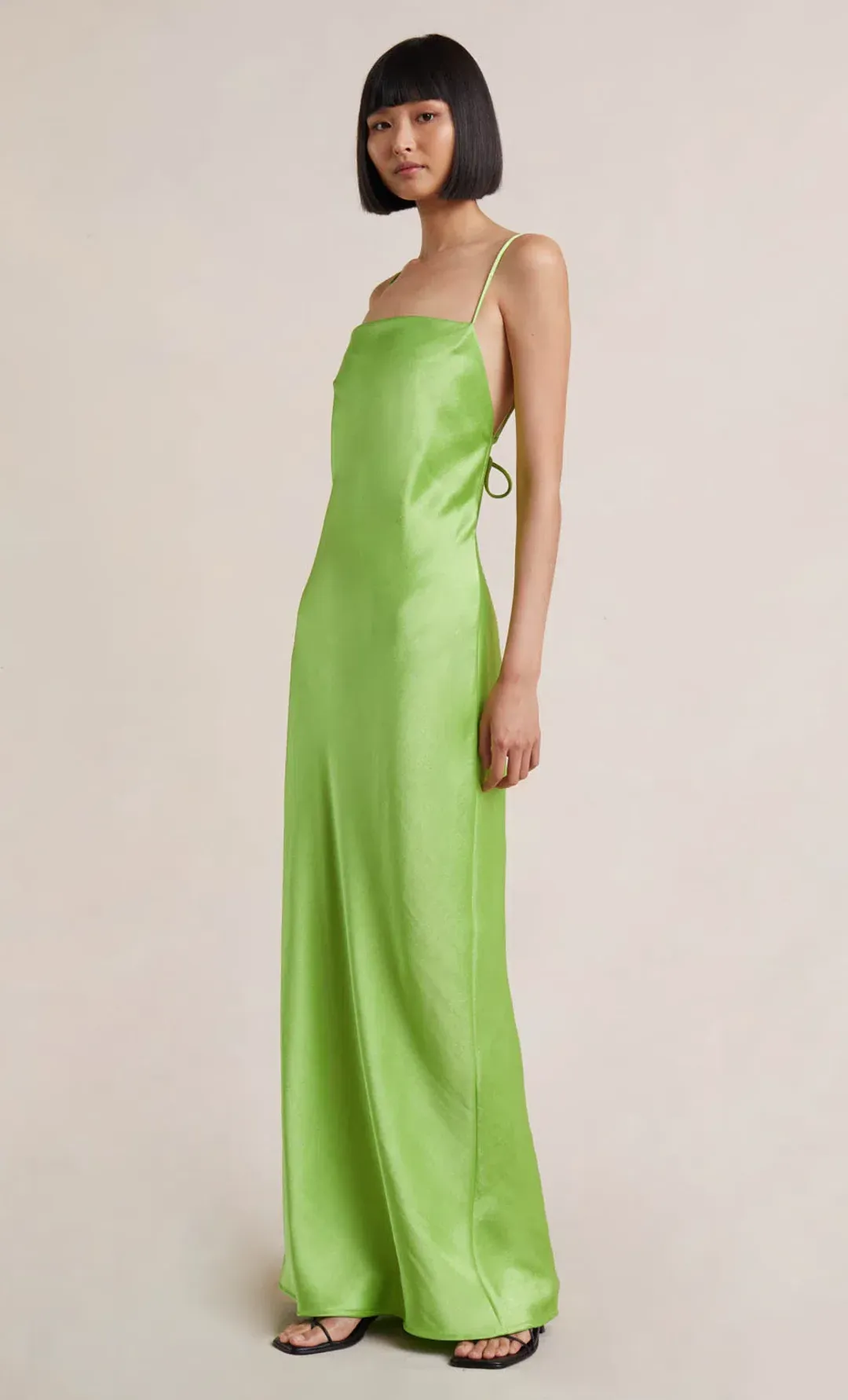 Bec & Bridge The Dreamer Tie Back Maxi Dress Lime Green Size 10 for rent on The Volte - main image