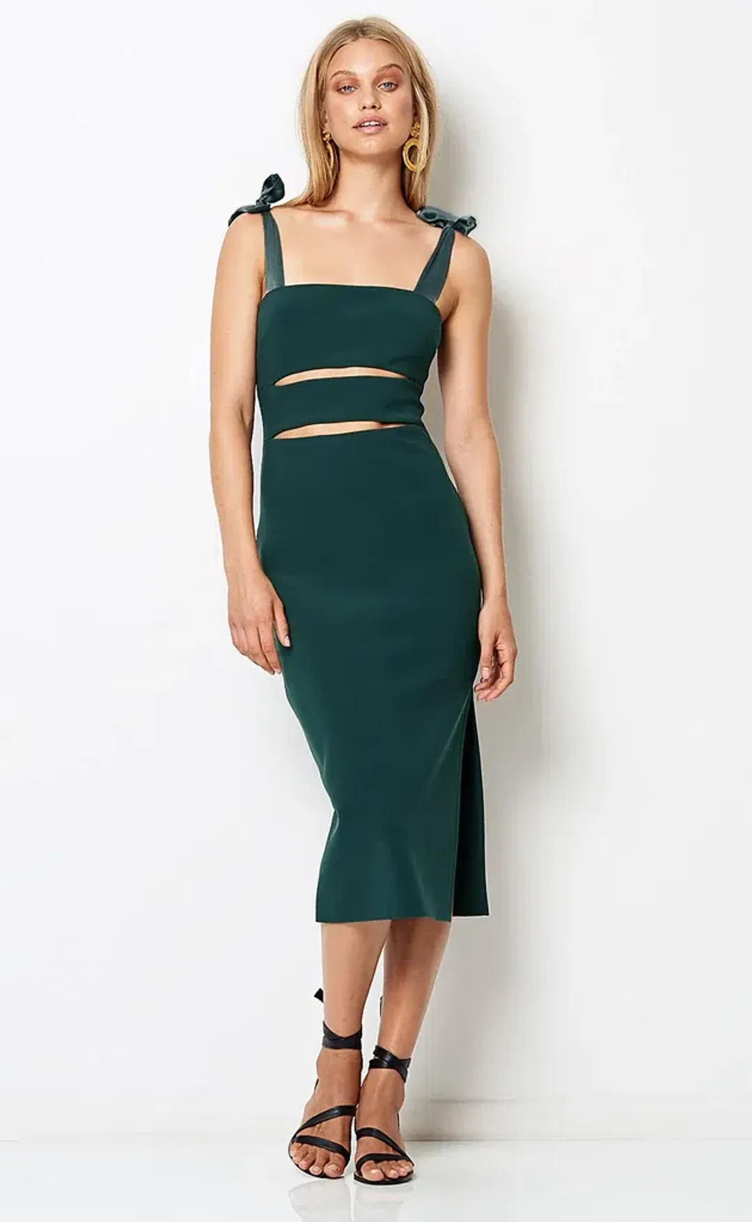 Bec & Bridge Tasha Cut Out Dress Green Size 8 for rent on The Volte - main image