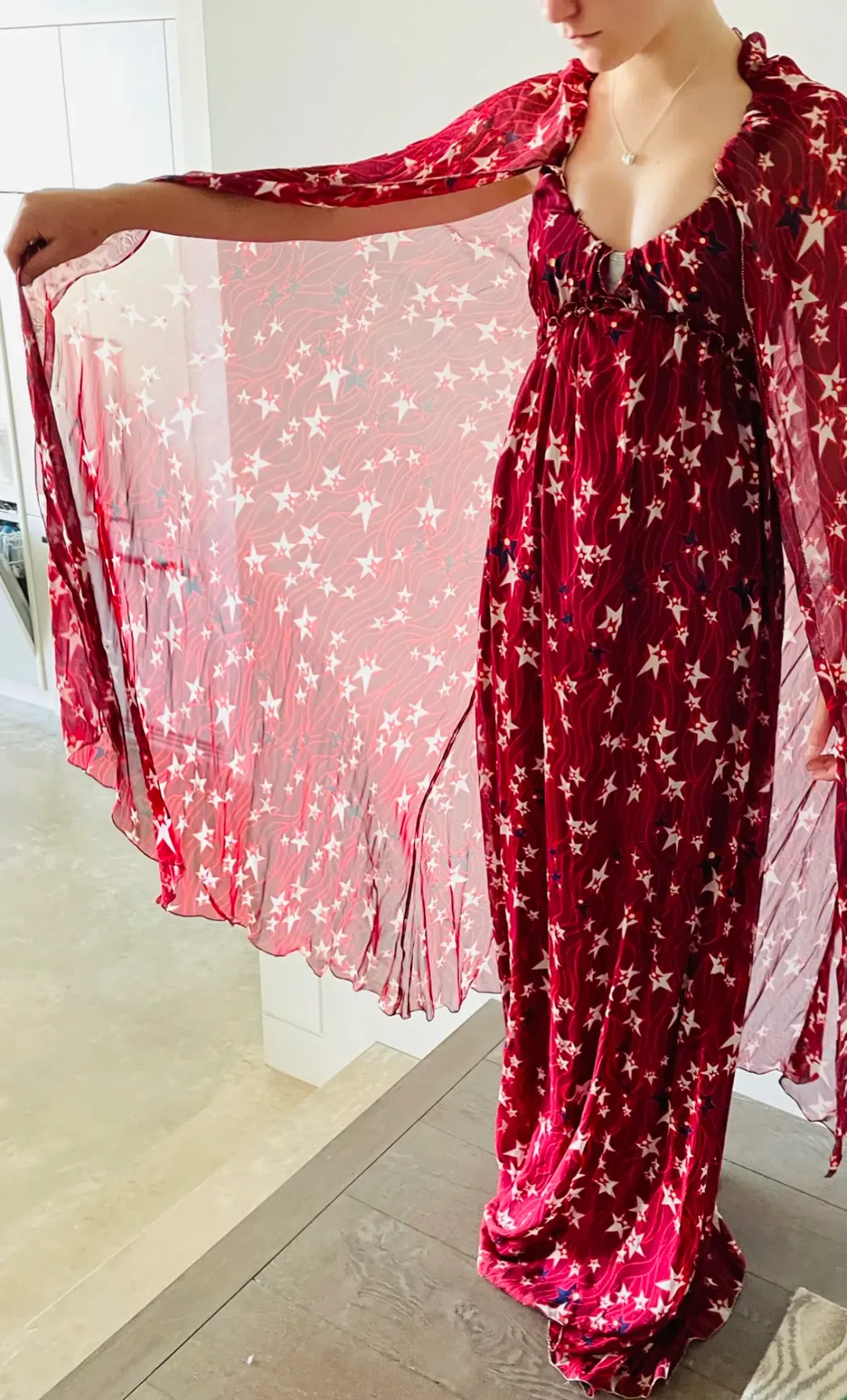 Tommy Hilfiger Star Maxi Dress Red Size 6 for rent on The Volte - main image