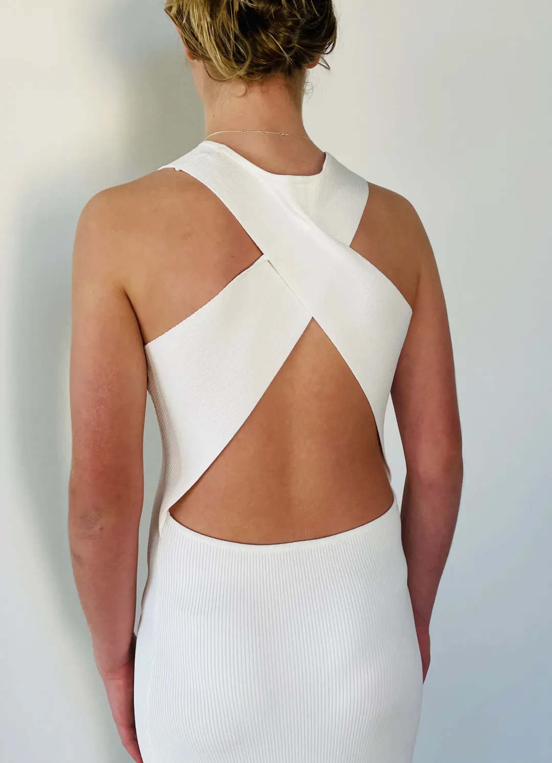 Sir the Label Celena Cross Back Dress White Size 8 for rent on The Volte - main image