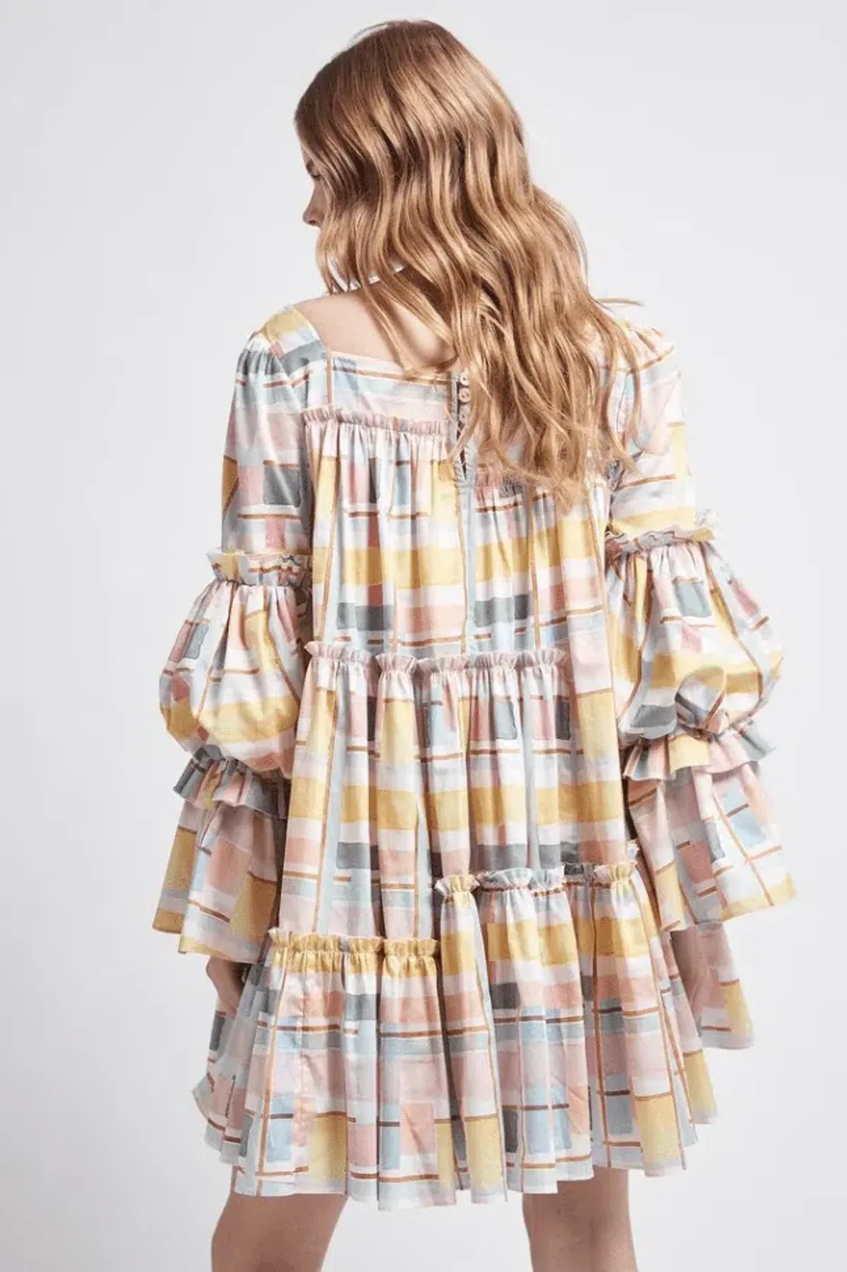 Aje L'esprit Mini Dress Summer Check Size 12 - Image 3