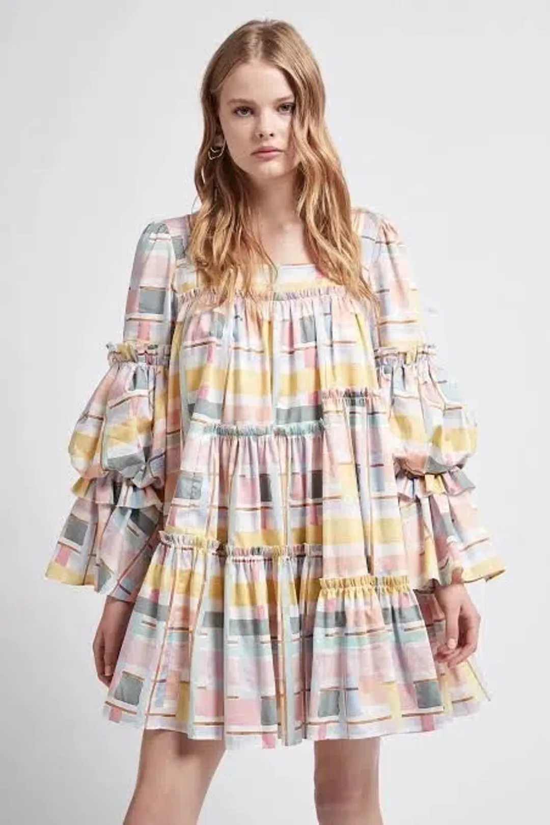 Aje L'esprit Mini Dress Summer Check Size 12 for rent on The Volte - main image