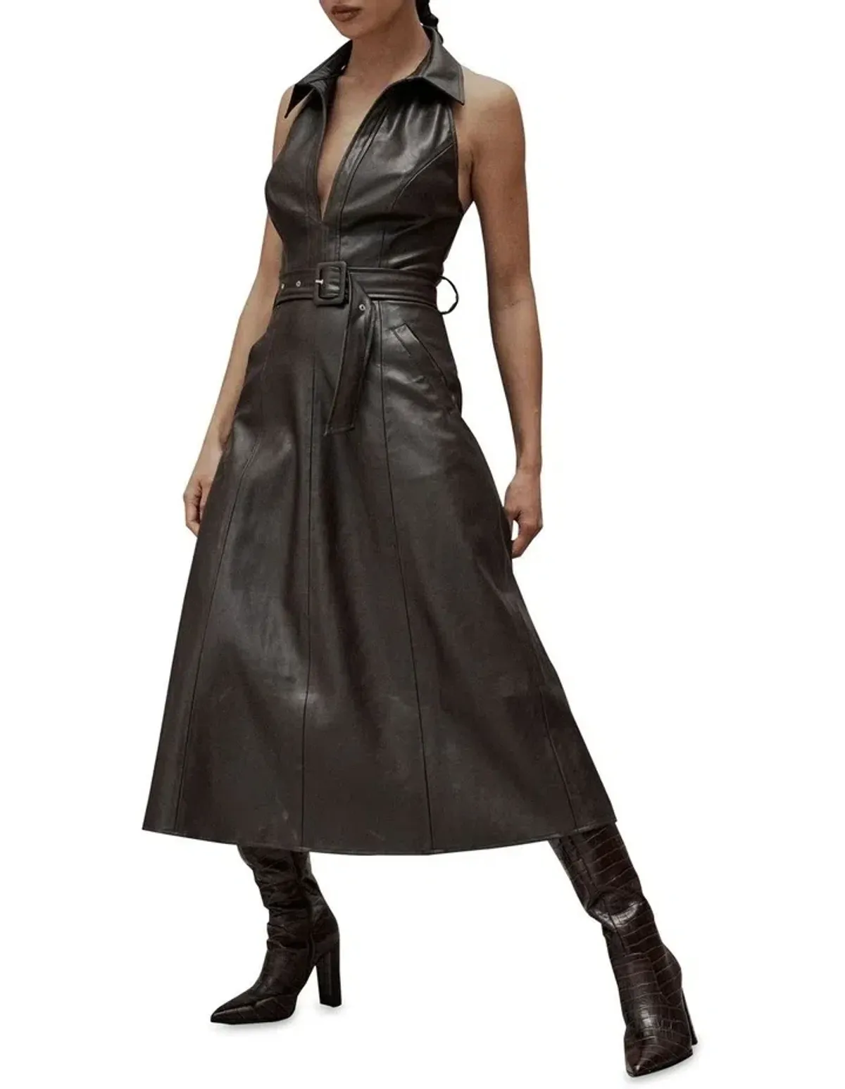 Mossman Opulence Maxi Dress Chocolate Size 14 - Image 2