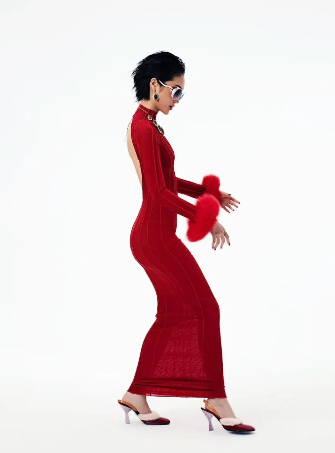 Fancì Club Silky Dress Red Size S for rent on The Volte - main image