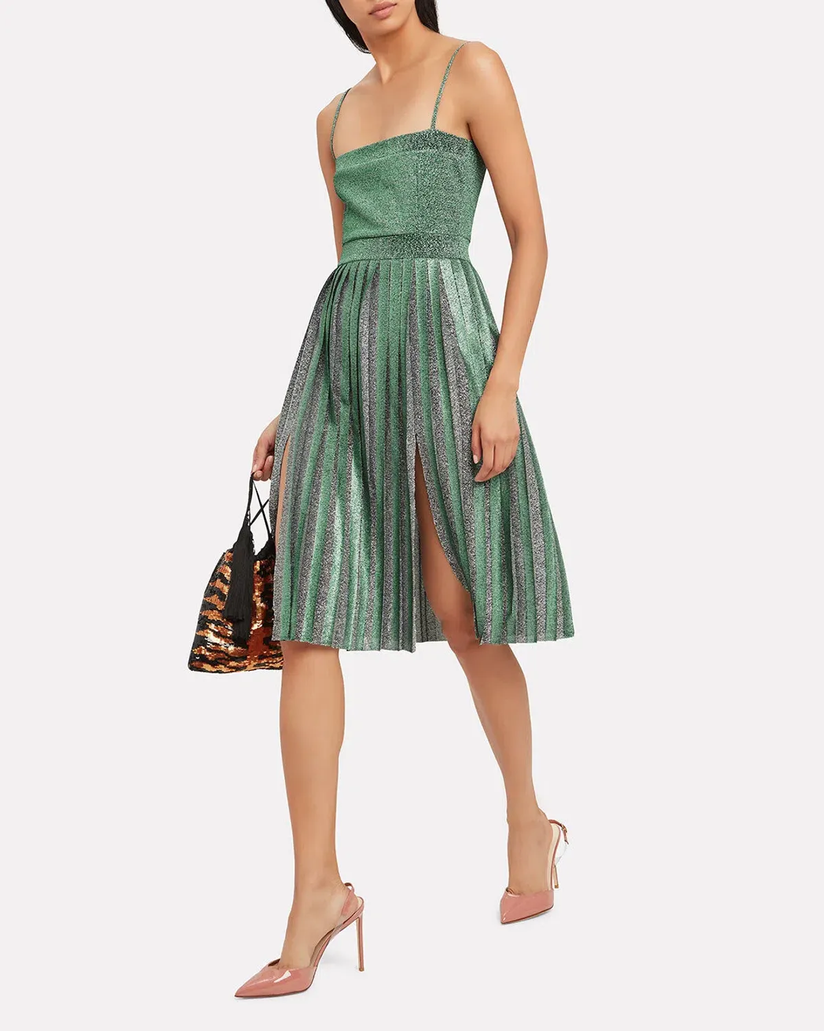 MISHA Janelle Midi Dress Green Glitter Size 8/S - Image 3
