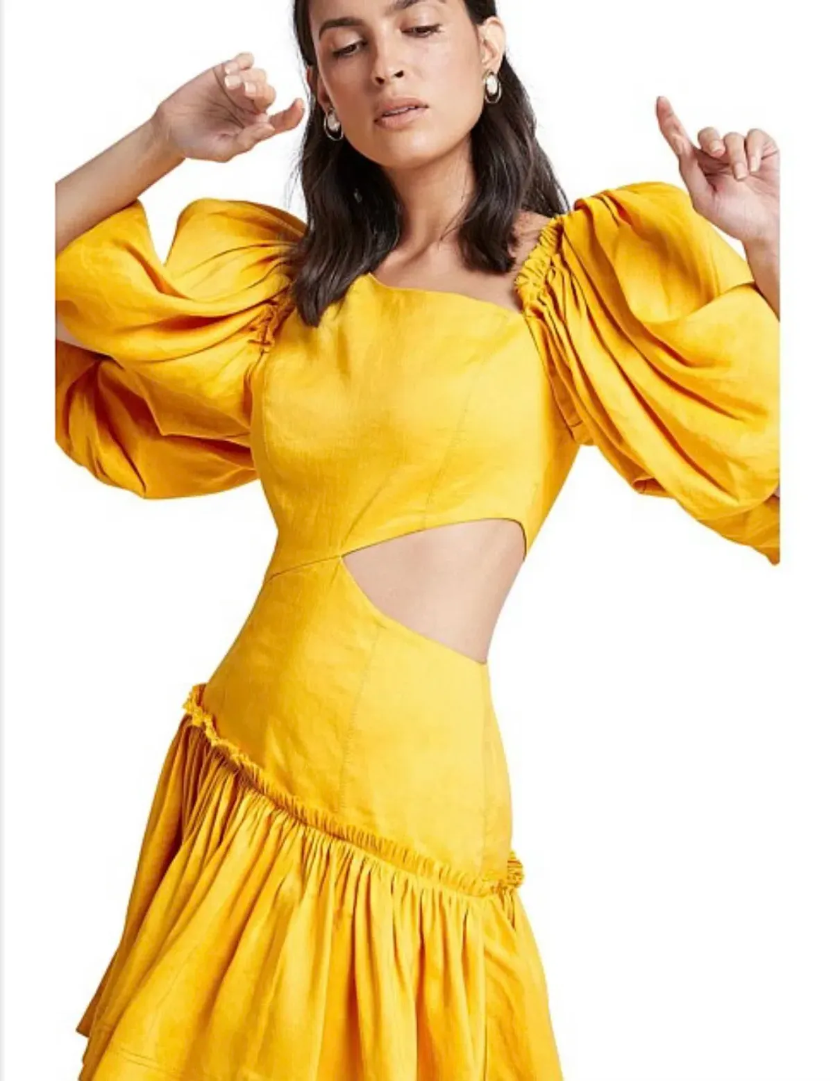 Aje Chateau Mini Dress Yellow Size 4 - Image 3