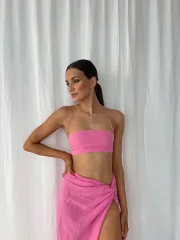 Natalie Rolt Kylie Crop Size 0 & Kaia Skirt Size 1 Set Pink for rent on The Volte - image 6