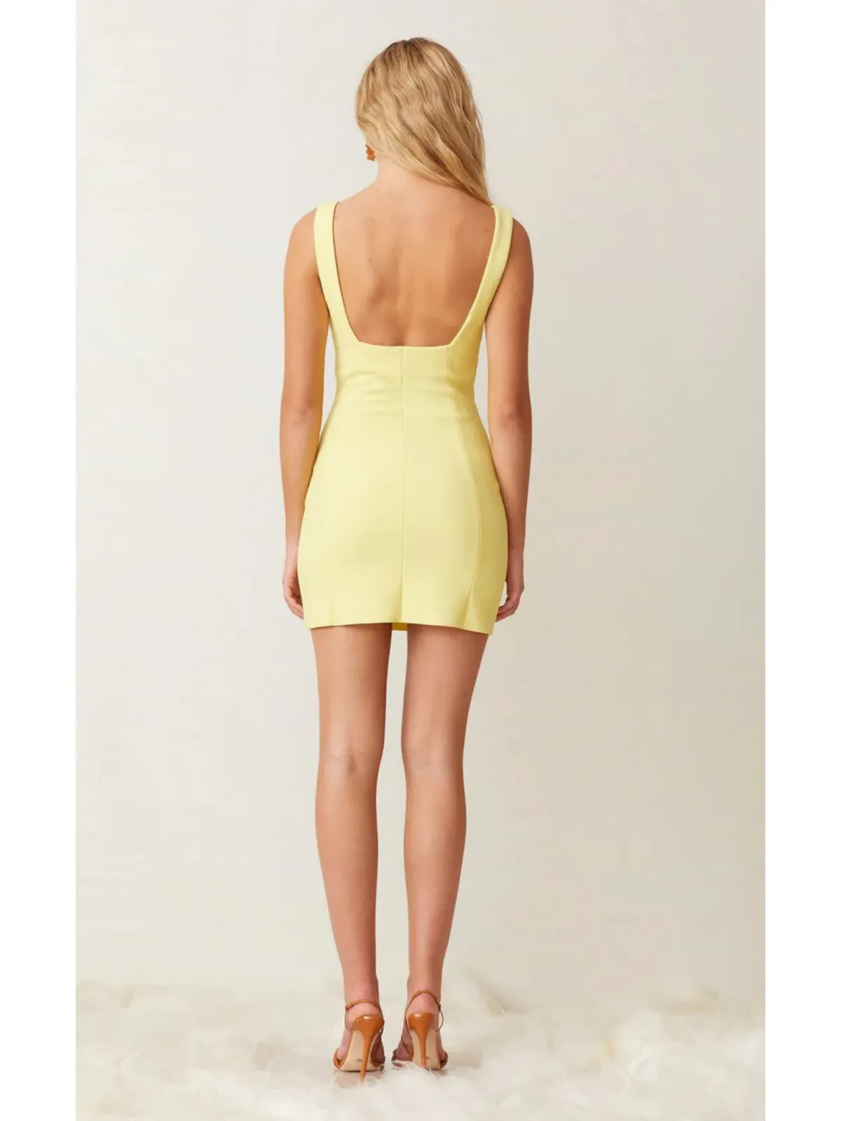 Bec & Bridge Gemma Mini Dress Banana Yellow Size AU 6 - Image 3