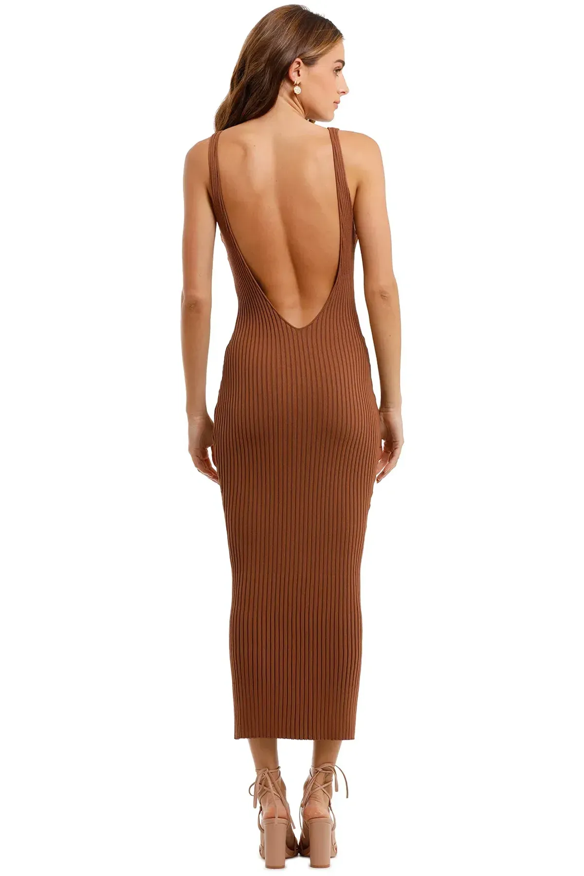 Bec & Bridge Déjà Vu Midi Dress Brown Size 6 - Image 3