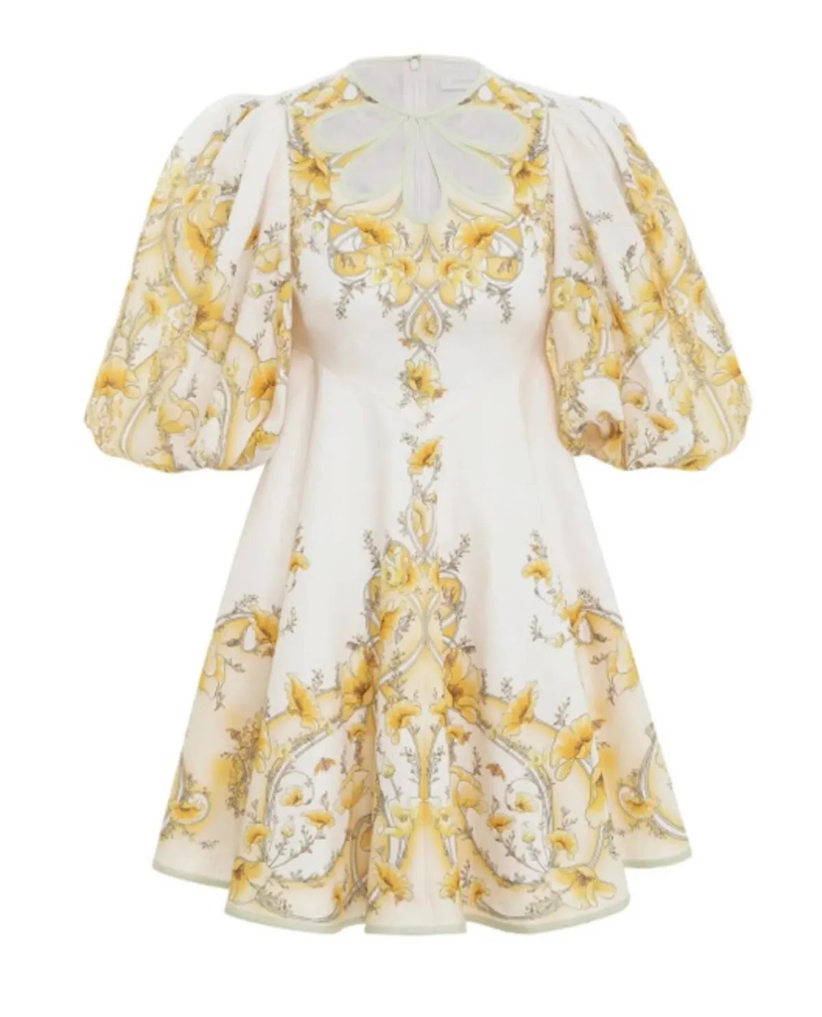Zimmermann Jeannie Keyhole Mini Dress Yellow Poppy Size 12 - Image 1