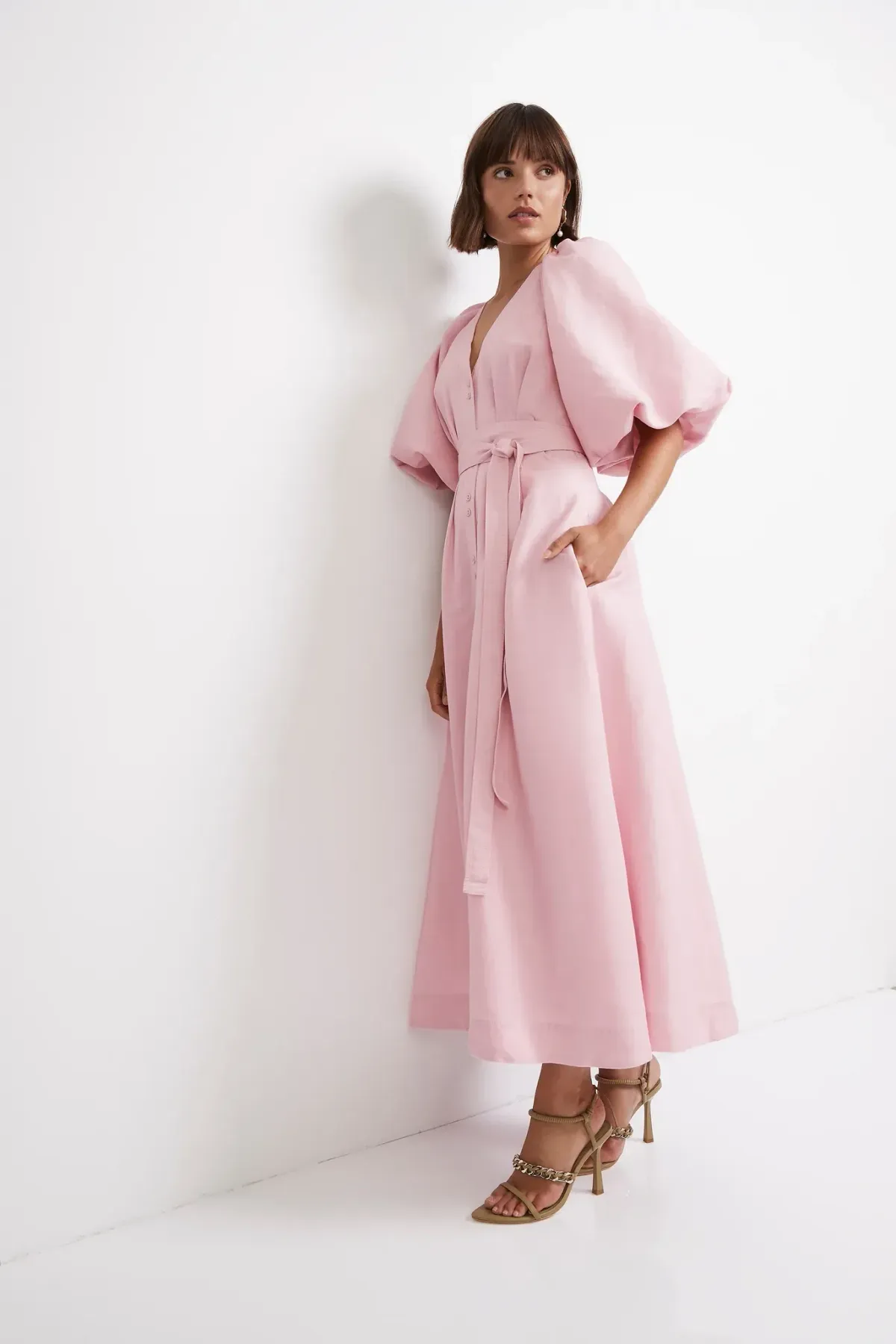 Aje Evermore Midi Dress Rose Pink Size 8 - Image 2