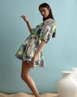 Alemais Farrah Ruffle Mini Dress Print Size 14 for rent on The Volte - image 3