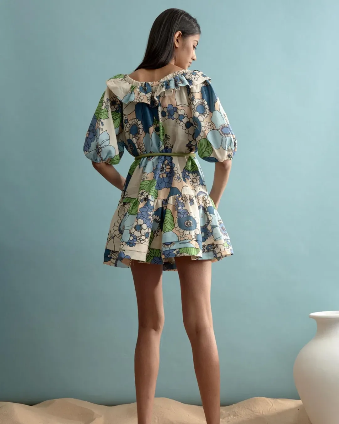 Alemais Farrah Ruffle Mini Dress Print Size 14 for rent on The Volte - main image