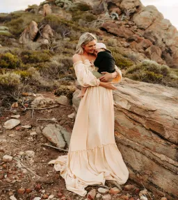 We Are Reclamation There Is Nothing Quite Like You Two Piece Maternity Gown Dark Ivory One Size for rent on The Volte - image 3