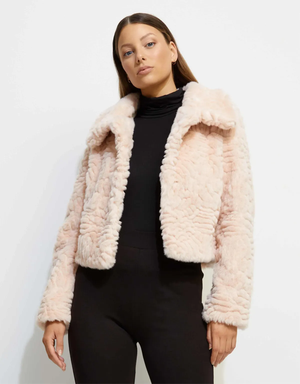 Unreal Fur Lily Jacket Peach Size 8 - Image 1