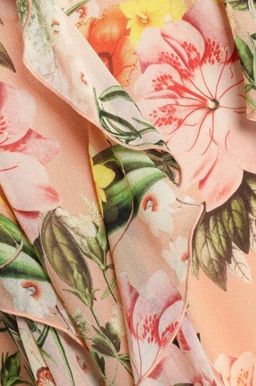 Nicholas Cold-shoulder ruffled floral-print silk crepe de chine midi dress for rent on The Volte - image 3