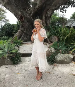 Spell & The Gypsy Maggie Embroidered Midi Dress Cream Size XS for rent on The Volte - image 2