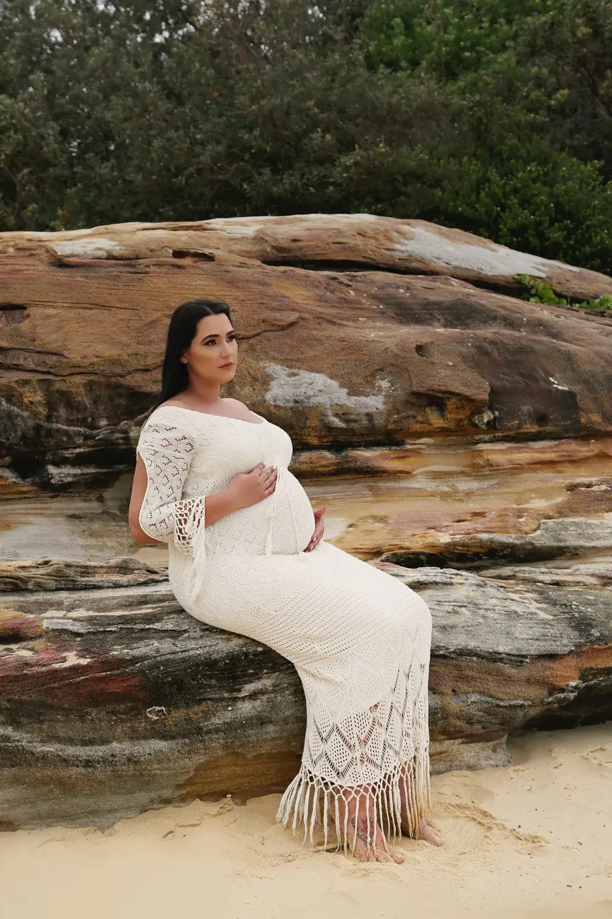Fillyboo Brooke Crochet Maxi Dress Cream Size S - Image 2