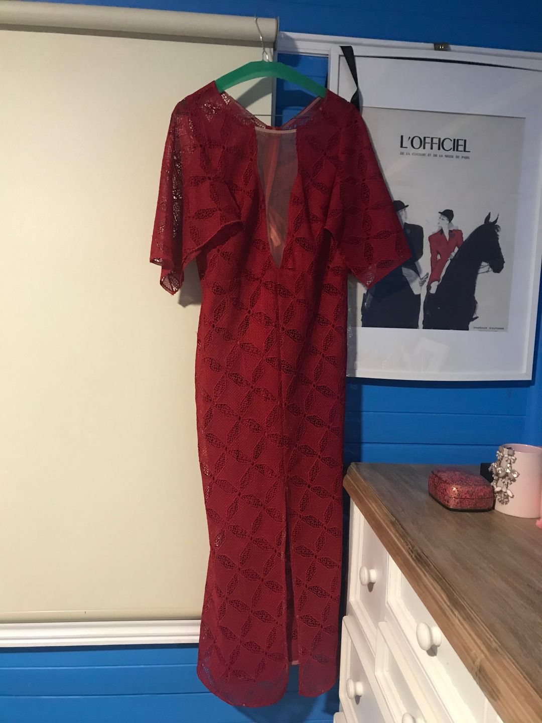 Manning Cartel Red lace dress for rent on The Volte - main image