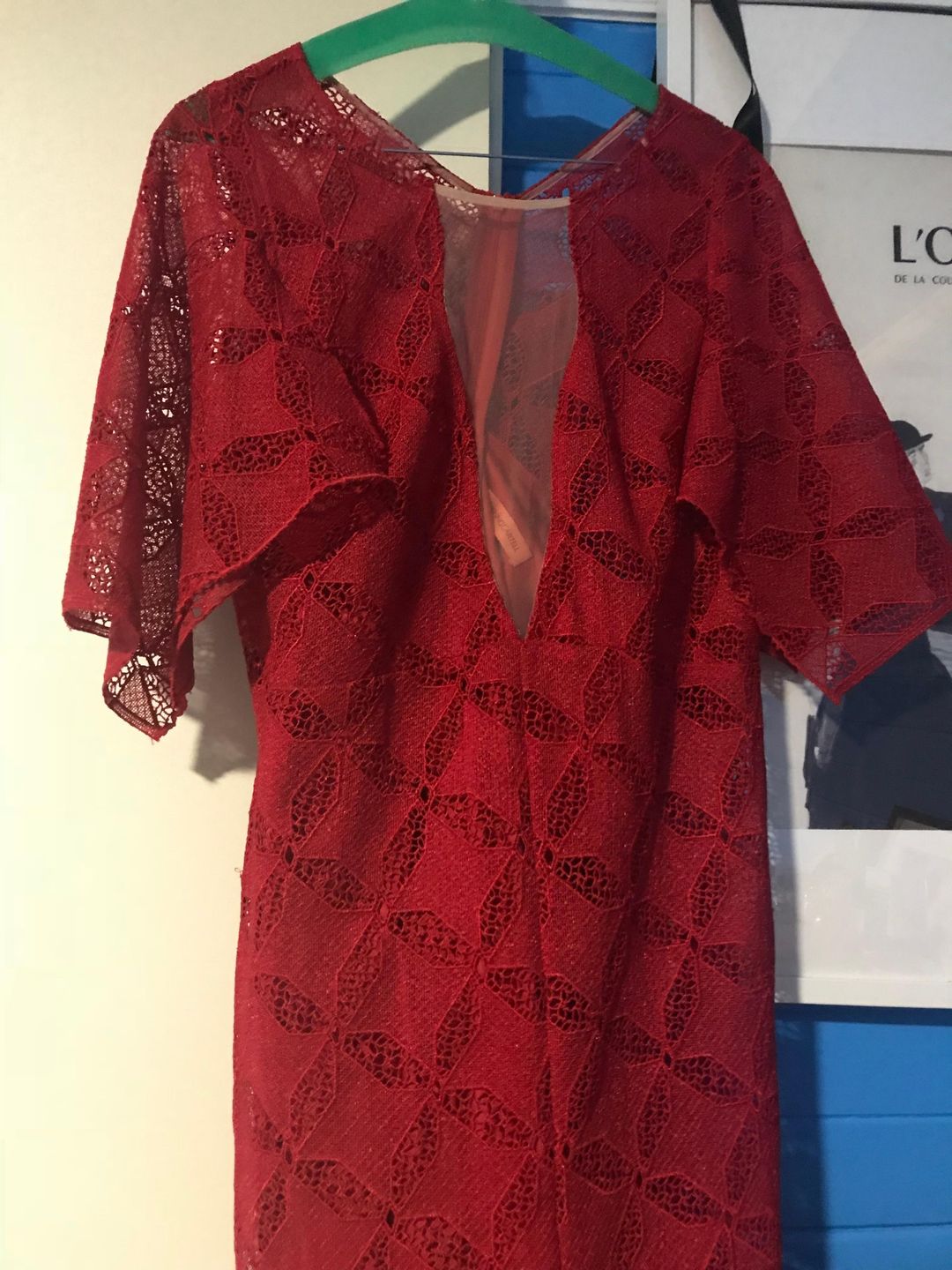 Manning Cartel Red lace dress for rent on The Volte - main image