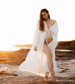 Chasing Unicorns Entering The Dreamland Kimono Dress Cream Size L for rent on The Volte - image 6