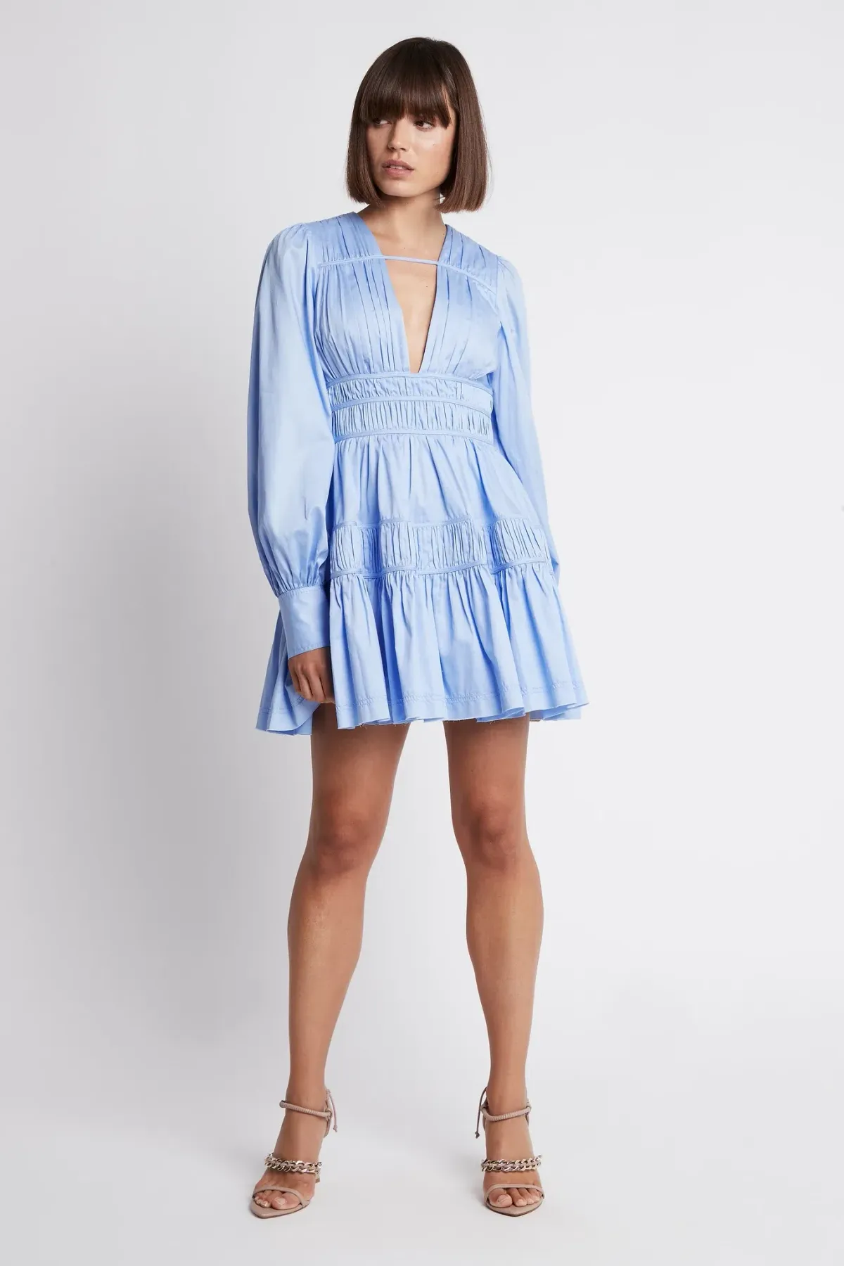 Aje Fallingwater Gathered Mini Dress Blue Size AU 6 - Image 1