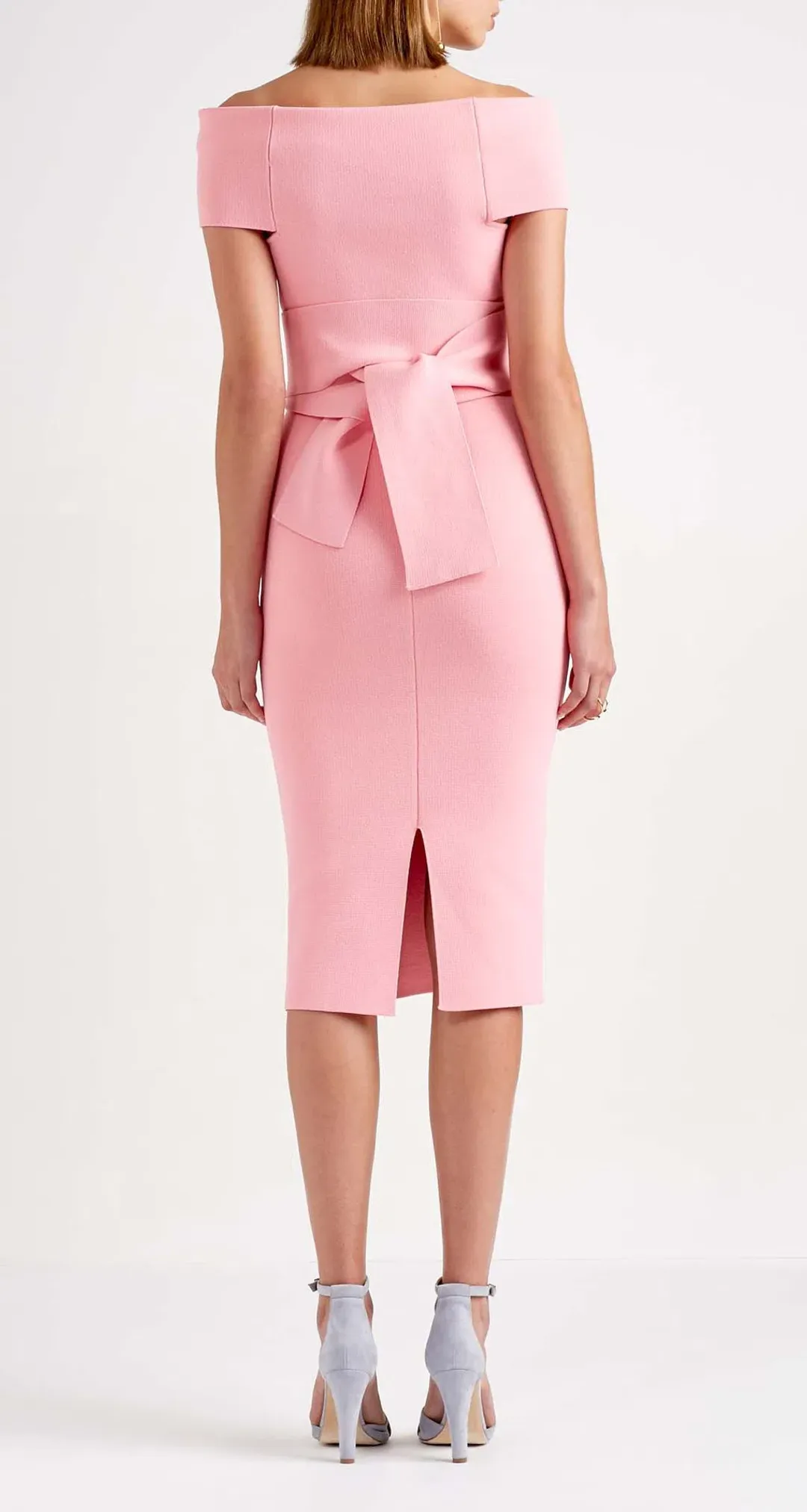 Scanlan Theodore Milano Crepe Knit Dress Pink Size 10 for rent on The Volte - main image