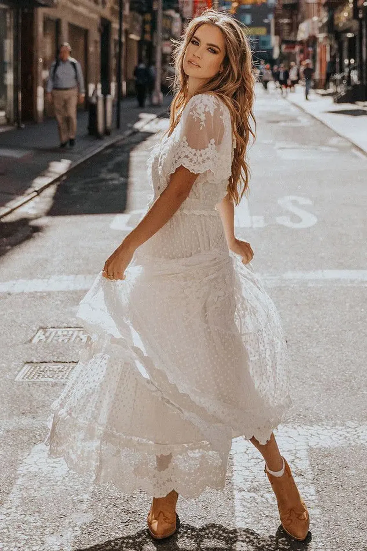 Spell & the Gypsy Dawn Lace Gown Cream Size XS - Image 2