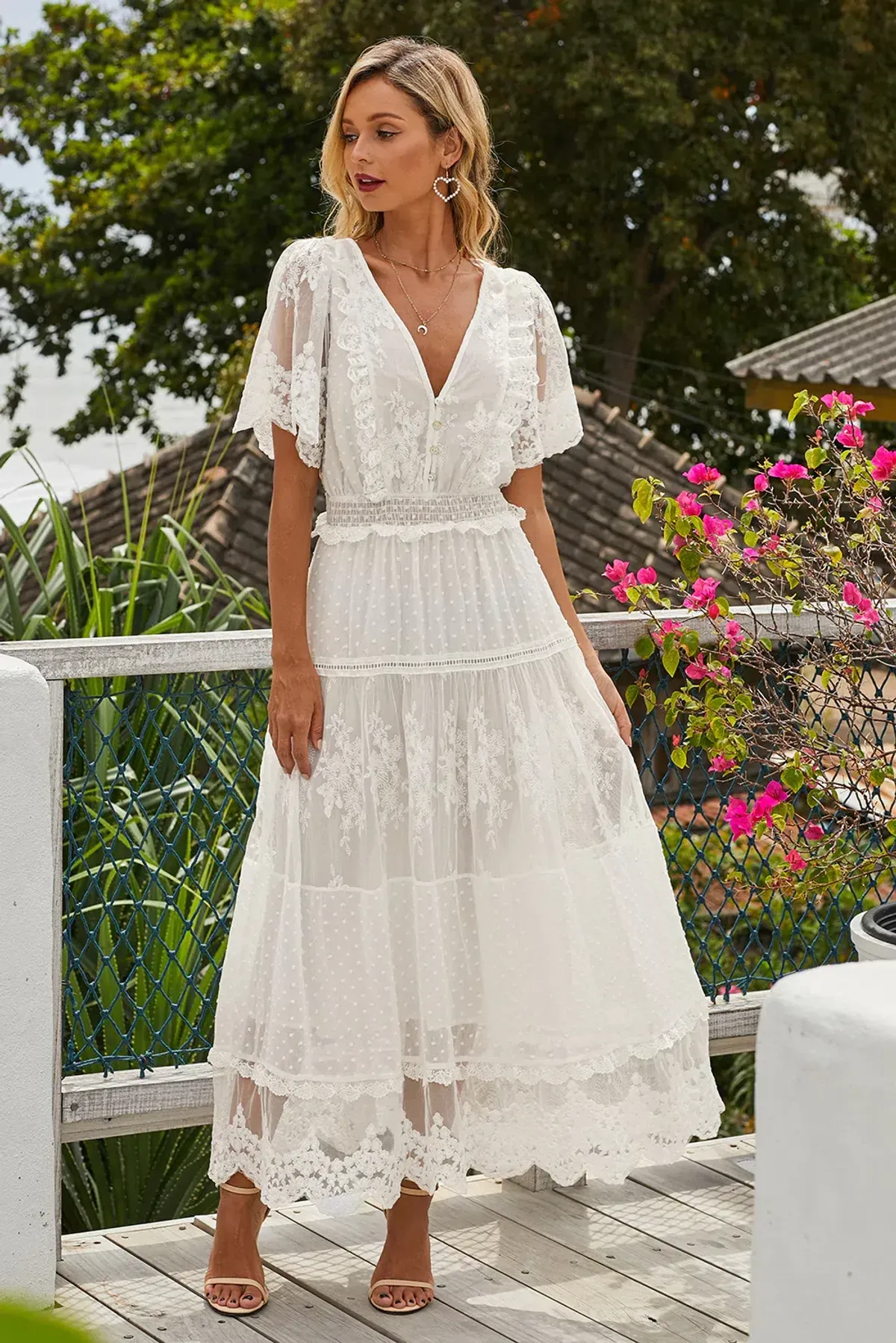 Spell & the Gypsy Dawn Lace Gown Cream Size XXL - Image 3
