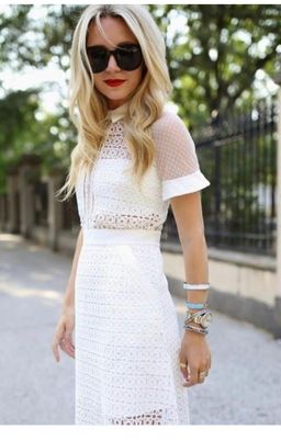 Self Portrait Pattern Play Lace Dress White Size 6 for rent on The Volte - image 4