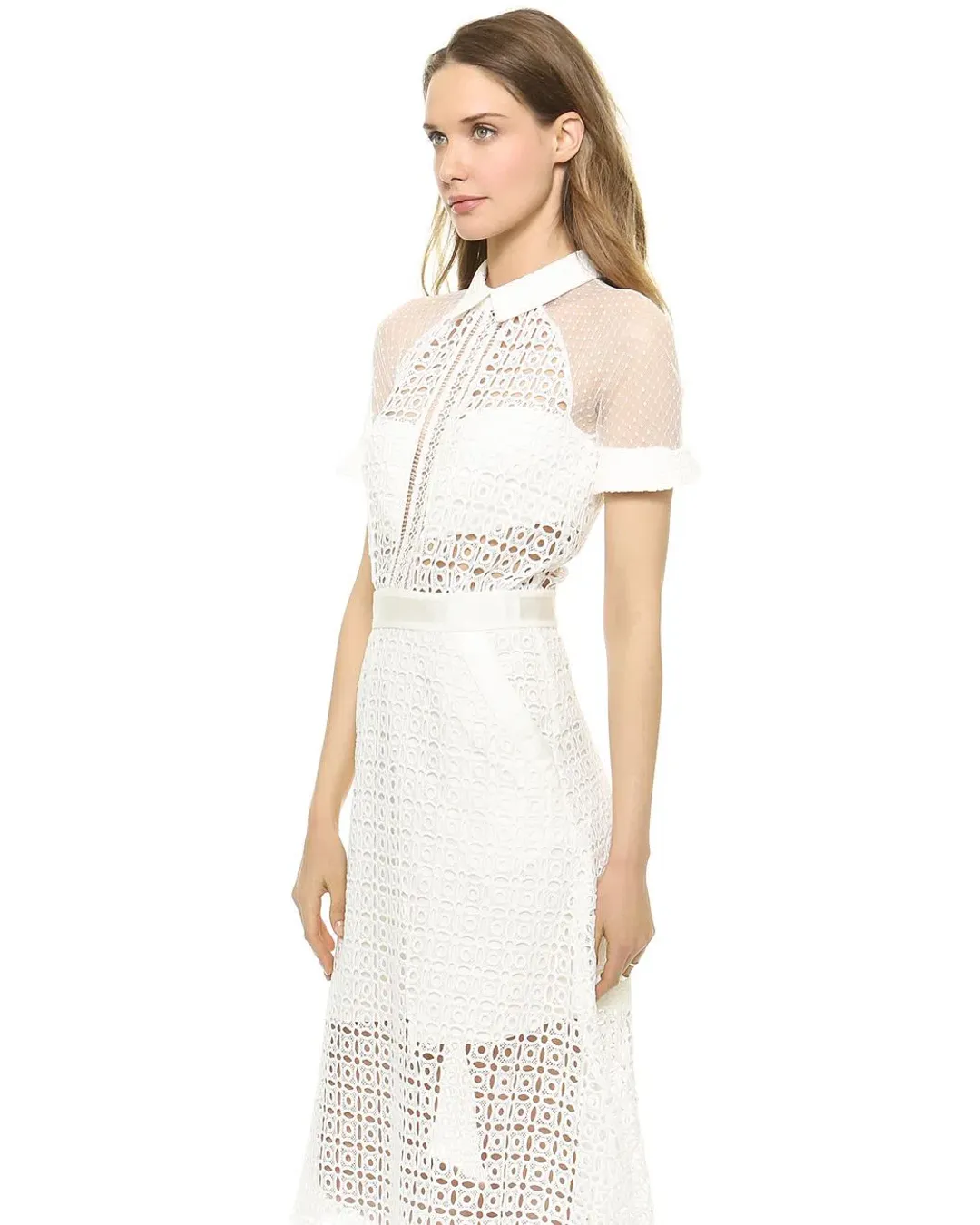 Self Portrait Pattern Play Lace Dress White Size 6 for rent on The Volte - main image