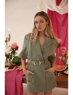 ACLER Dunstan Dress GREEN Size AU 6 for rent on The Volte - image 3