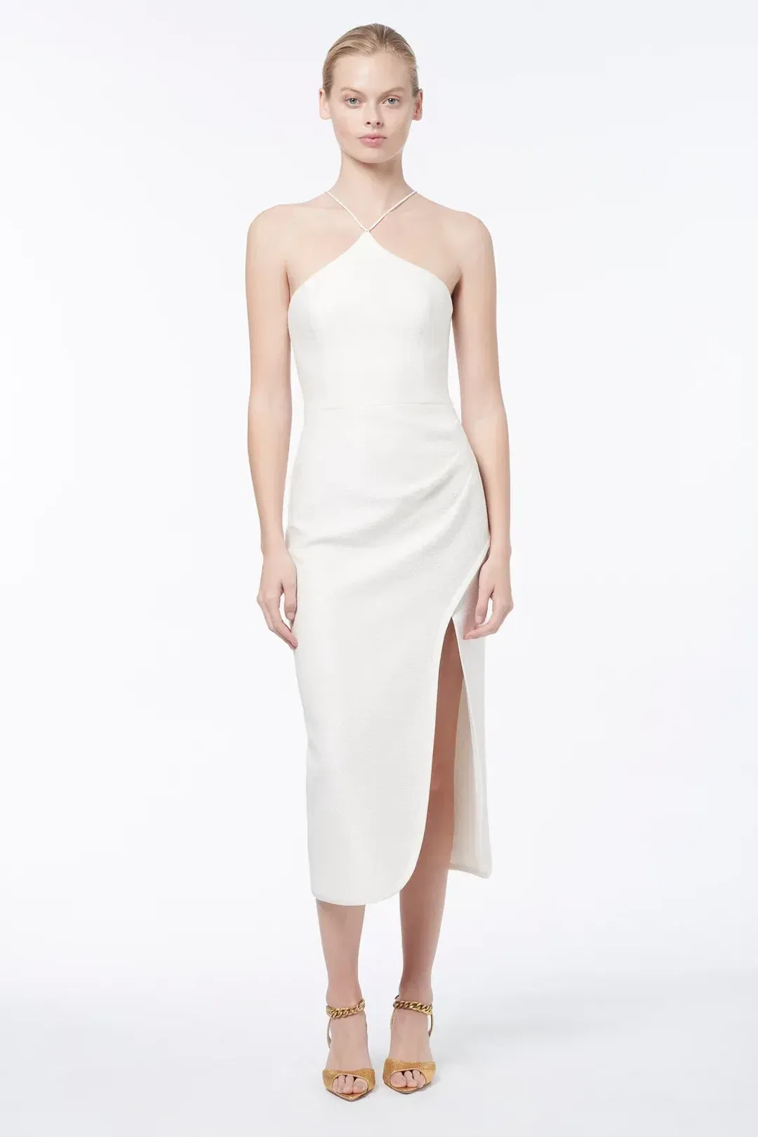MANNING CARTELL Canvas Raffia Midi Dress WHITE Size AU 6 for rent on The Volte - main image