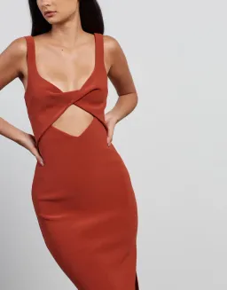 BEC + BRIDGE Joelle Midi Dress ORANGE Size AU 6 for rent on The Volte - image 2