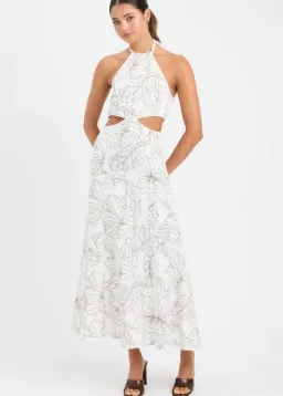 Kookai Lyra Cut Out Midi Dress Print Size 12 for rent on The Volte - image 1