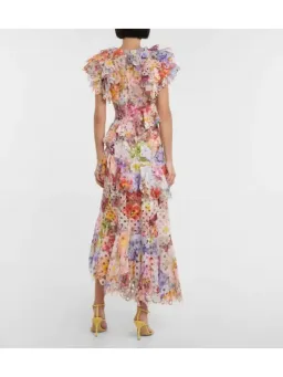 Zimmermann Prima Frilled Gown in Patchwork Floral Print Size 0 / AU 8 for rent on The Volte - image 3