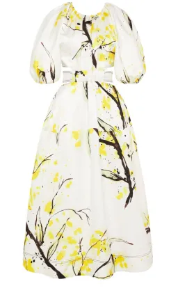 Aje Mimosa Cut-out Midi Dress In Wattle Print Size 8 for rent on The Volte - image 8