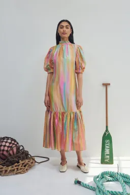 Alemais Rainbow Midi Dress Print Size 14 for rent on The Volte - image 1