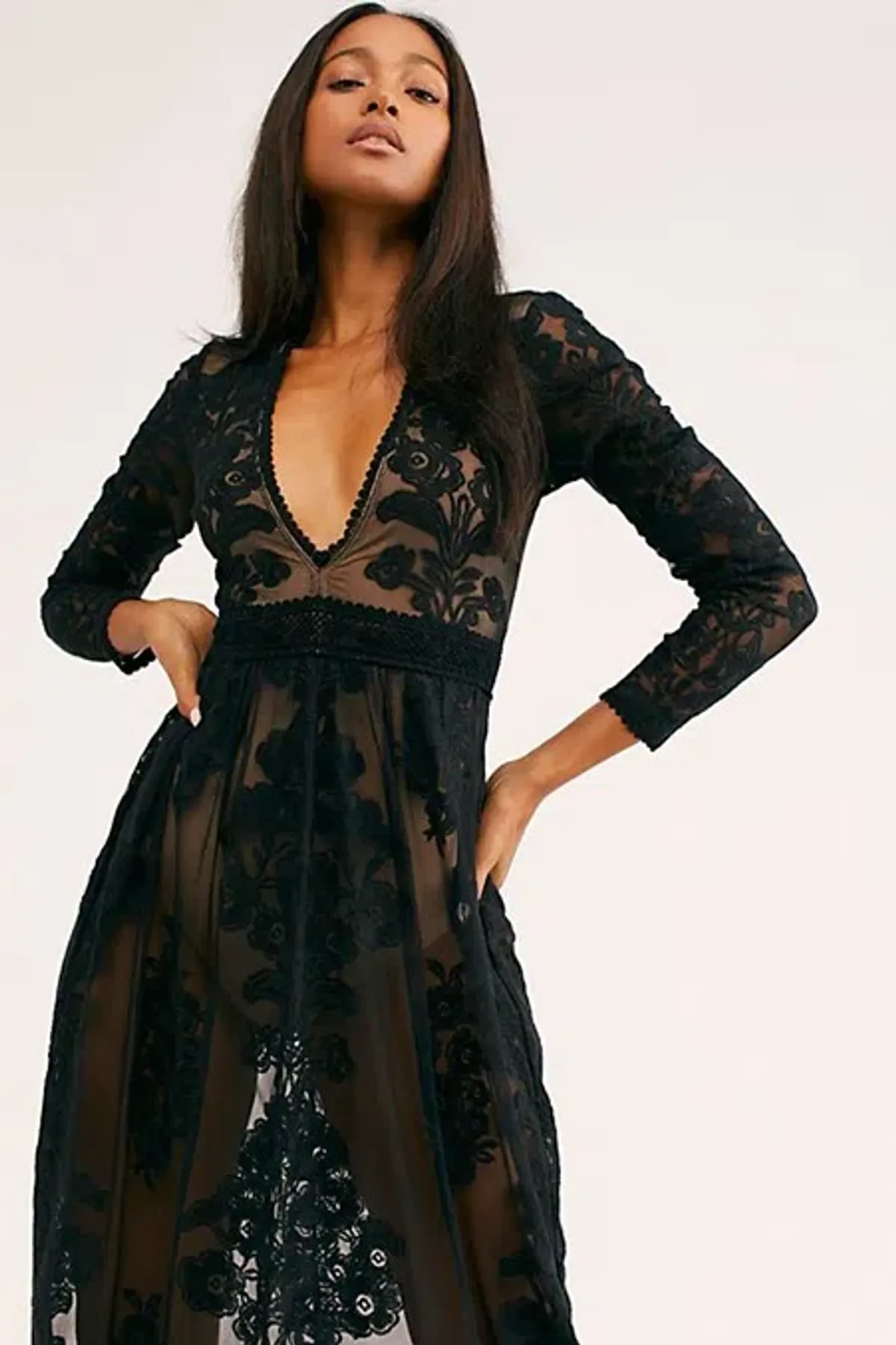 For Love & Lemons Temecula Maxi Dress Black Size M - Image 2