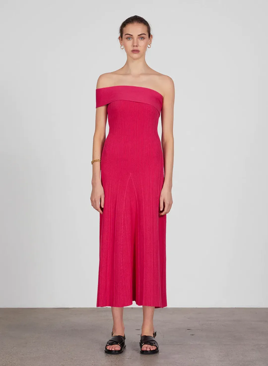 Anna Quan Brea Midi Dress Fuchsia Pink Size 6 for rent on The Volte - main image