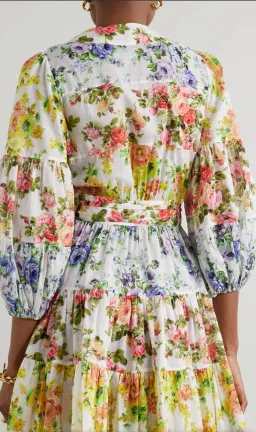 Zimmermann Net-Sustain Tiered Organic Linen Mini Wrap Dress Floral Size 1 / AU 10 for rent on The Volte - image 3
