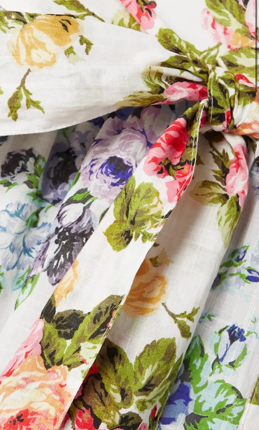 Zimmermann Net-Sustain Tiered Organic Linen Mini Wrap Dress Floral Size 1 / AU 10 for rent on The Volte - main image