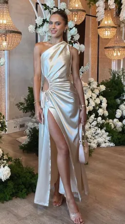 Sonya Moda Nour Ocean Pearl Maxi Dress Off White/Beige Size 6 for rent on The Volte - image 1