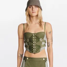 Dion Lee laced Slider Bustier Khaki Green Size 10 for rent on The Volte - image 1