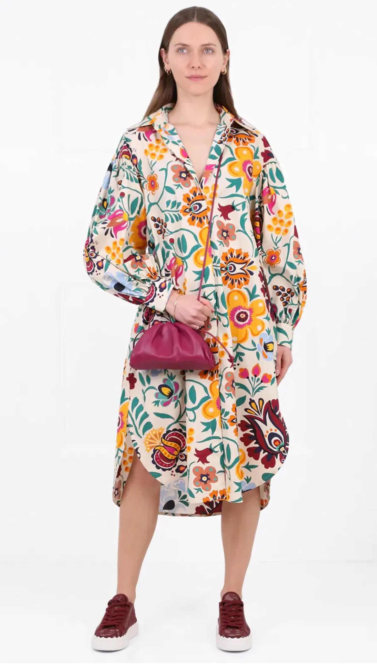 La Double J Big Shirt Dress Selva Bianco in Popeline Cotton Size AU 6 for rent on The Volte - main image