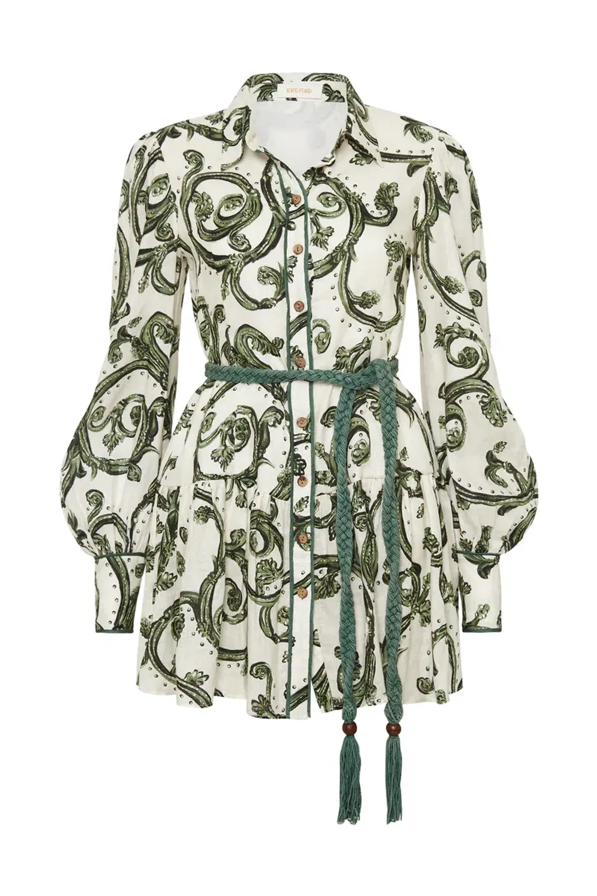 Kate Ford Zelie Short Shirt Dress Print Size 8 - Image 6